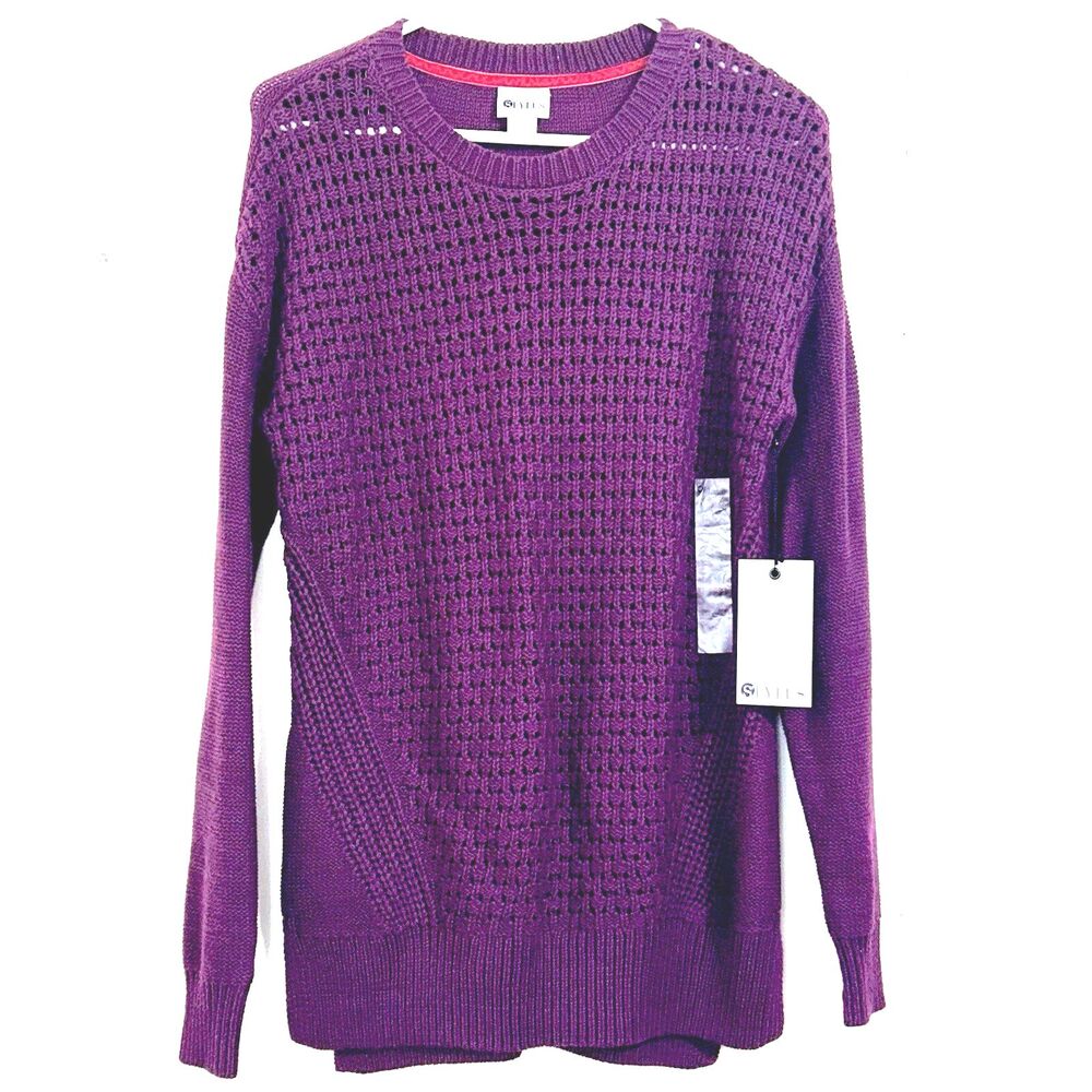 Stylus Women's Sweater Size S Purple Crewneck Long Sleeve Sweater NWT